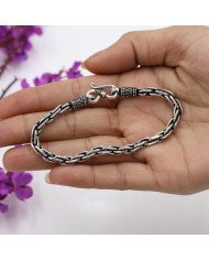 925 Sterling Silver Braided Chain Bracelet | Handmade Unisex Jewelry