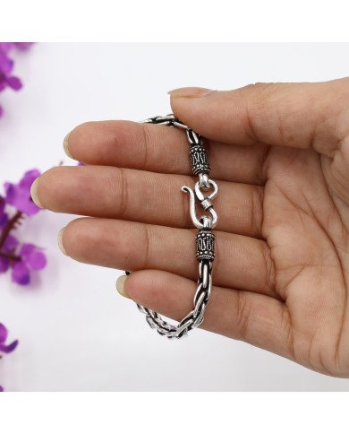 925 Sterling Silver Braided Chain Bracelet | Handmade Unisex Jewelry
