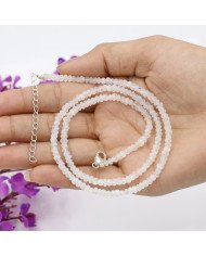 Moonstone Beads Gemstone 925 Sterling Silver Necklace| Jewels Artisan