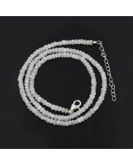 Moonstone Beads Gemstone 925 Sterling Silver Necklace| Jewels Artisan