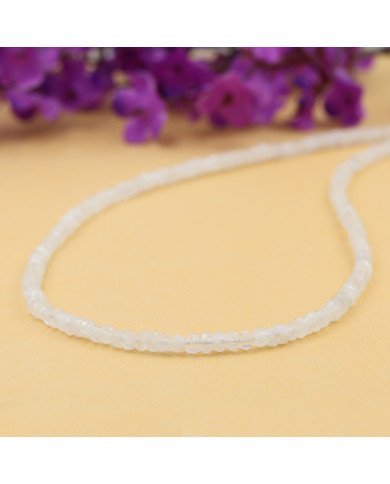 Moonstone Beads Gemstone 925 Sterling Silver Necklace| Jewels Artisan