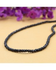Black Spinal Gemstone Sterling Silver Beads Necklace| Jewels Artisan.