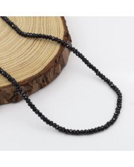 Black Spinal Gemstone Sterling Silver Beads Necklace| Jewels Artisan.