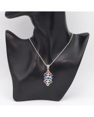 Sky Blue Topaz Peridot Amethyst Citrine Pendant 925 Sterling Silver