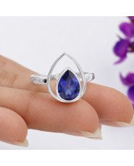 Tanzanite Ring 925 Sterling Silver | Pear Shape Gemstone Jewelry