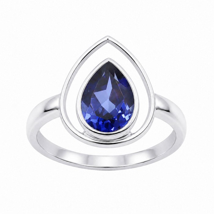 Tanzanite Ring 925 Sterling Silver | Pear Shape Gemstone Jewelry