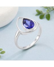Tanzanite Ring 925 Sterling Silver | Pear Shape Gemstone Jewelry