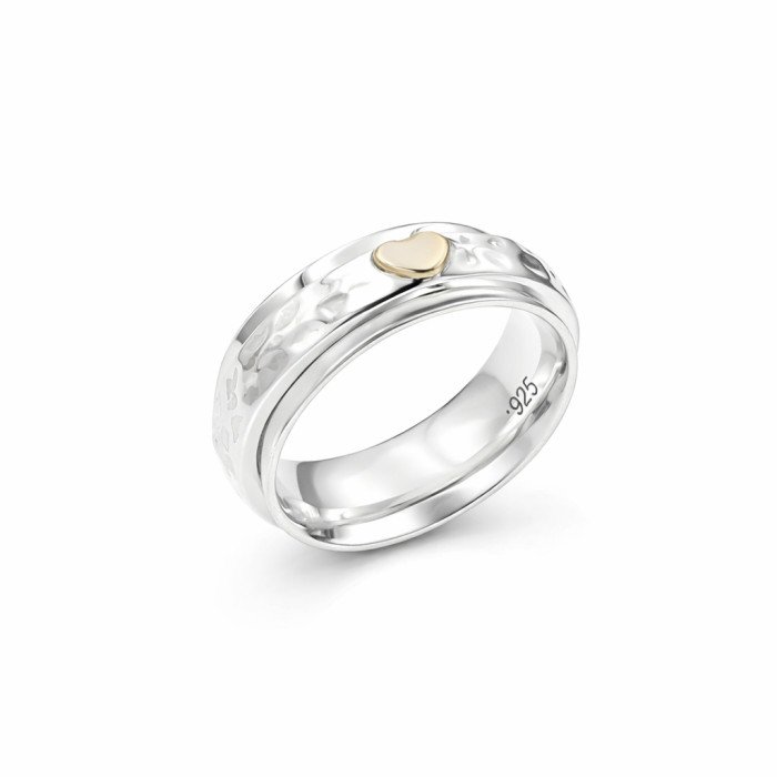 Textured Ring 925 Sterling Silver Ring Spinner Ring Silver Thumb Ring