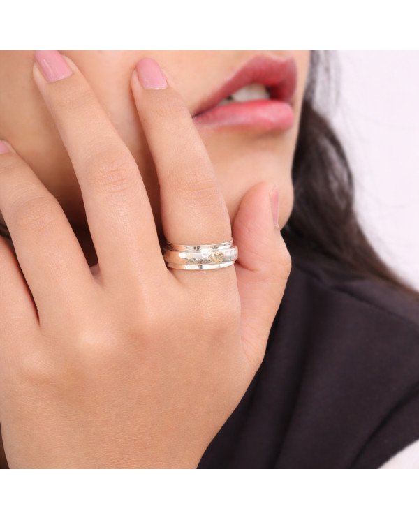 Textured Ring 925 Sterling Silver Ring Spinner Ring Silver Thumb Ring