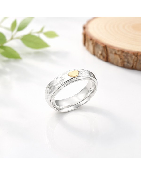 Textured Ring 925 Sterling Silver Ring Spinner Ring Silver Thumb Ring