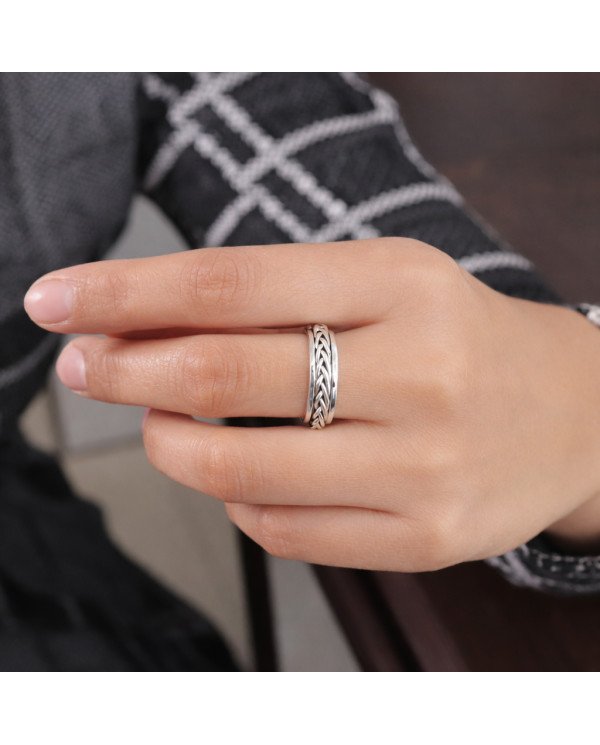 Sterling Silver Spinner Handmade Silver Meditation Anxiety Ring
