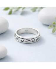 Sterling Silver Spinner Handmade Silver Meditation Anxiety Ring