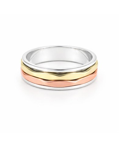 Two tone Spinner ring 925 sterling silver spinner ring silver ring