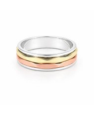 Two tone Spinner ring 925 sterling silver spinner ring silver ring