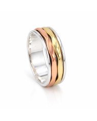 Two tone Spinner ring 925 sterling silver spinner ring silver ring