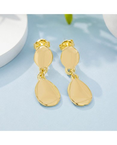 18K Gold Plated Brass Dangle Earrings for Women