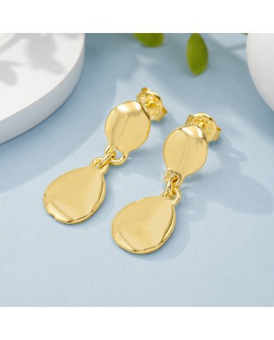 18K Gold Plated Brass Dangle Earrings for Women