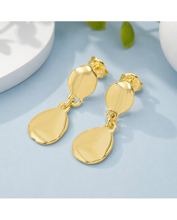 18K Gold Plated Brass Dangle Earrings for Women