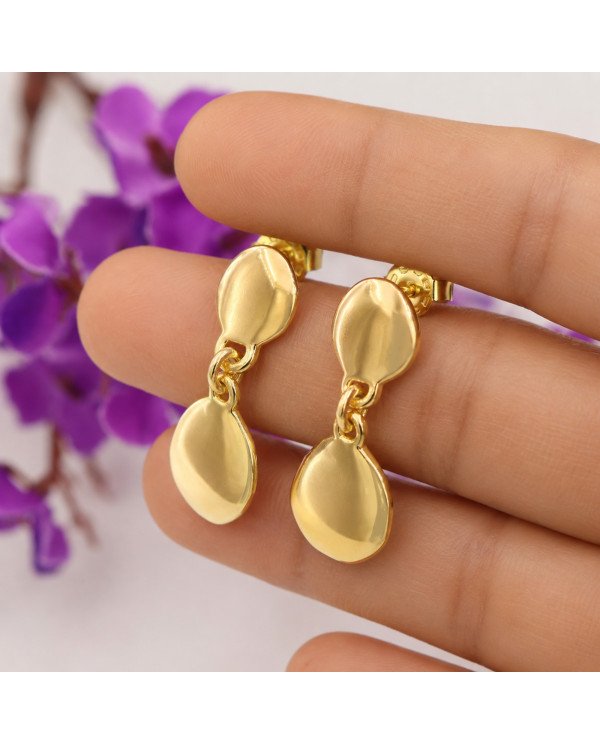 18K Gold Plated Brass Dangle Earrings for Women