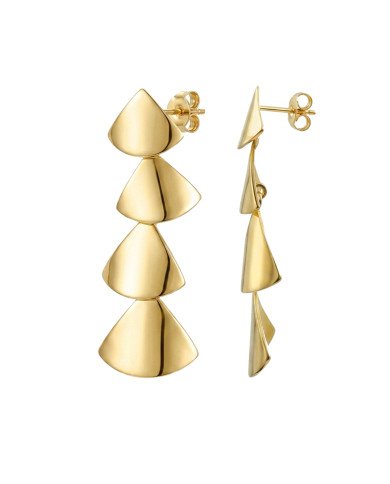 18k Gold Plated Brass Dangle Earrings, Elegant Party Wear Jewelry