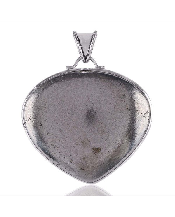 Pyrite Sun and Silver Tear Drop Pendant Mens Jewelry Pendants