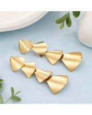 18k Gold Plated Brass Dangle Earrings, Elegant Party Wear Jewelry