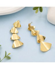 18k Gold Plated Brass Dangle Earrings, Elegant Party Wear Jewelry