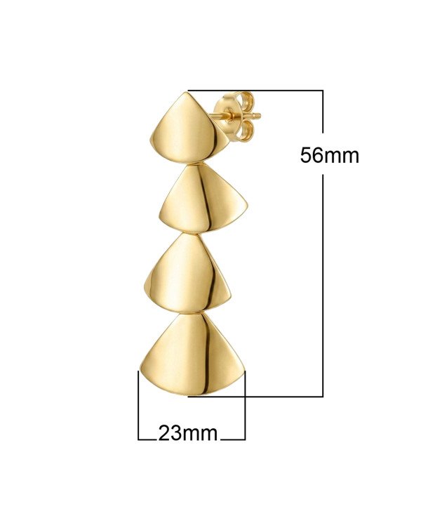 18k Gold Plated Brass Dangle Earrings, Elegant Party Wear Jewelry