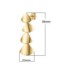 18k Gold Plated Brass Dangle Earrings, Elegant Party Wear Jewelry