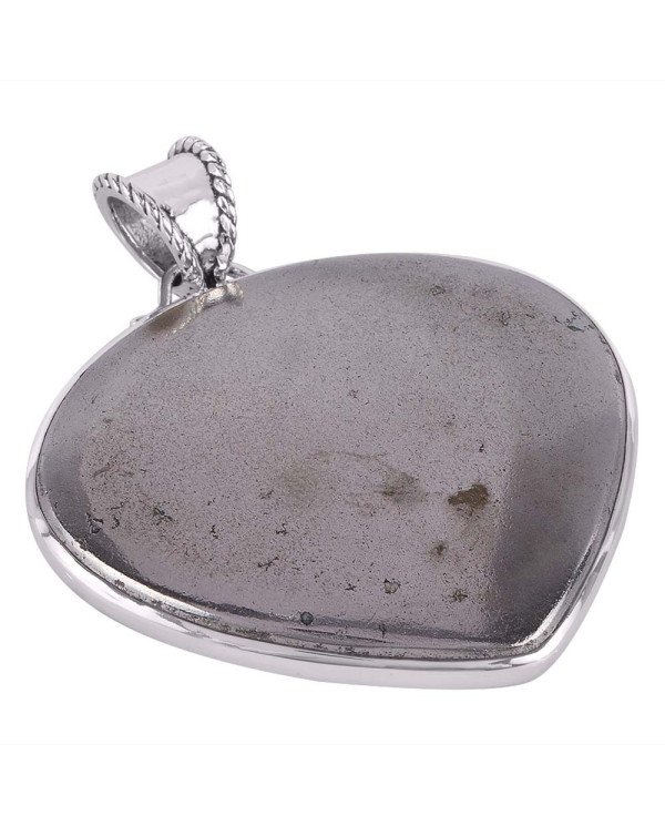 Pyrite Sun and Silver Tear Drop Pendant Mens Jewelry Pendants