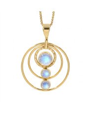 Rainbow Moonstone Necklace | 18K Gold Plated Handmade Brass Jewelry