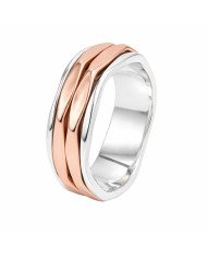 Two Tone Spinner Ring 925 Sterling Silver | Meditation Fidget Worry Jewelry