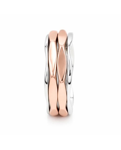 Two Tone Spinner Ring 925 Sterling Silver | Meditation Fidget Worry Jewelry