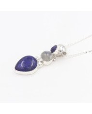Lapis Lazuli Pendant Sterling Silver Pendant Multi-Stone Pendant