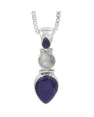 Lapis Lazuli Pendant Sterling Silver Pendant Multi-Stone Pendant