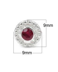 Ruby Stud Earrings 925 Sterling Silver | Handmade Boho Gemstone Jewelry