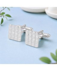 925 Sterling Silver & Brass Square Cufflinks | Handmade Mens Jewelry