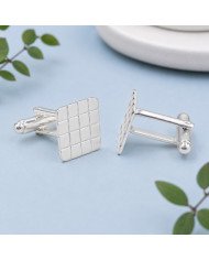 925 Sterling Silver & Brass Square Cufflinks | Handmade Mens Jewelry