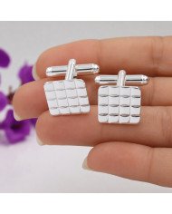 925 Sterling Silver & Brass Square Cufflinks | Handmade Mens Jewelry