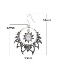 925 Sterling Silver Moonstone Dangle Earrings | Handmade Boho Chic Jewelry