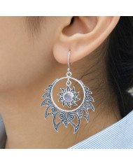 925 Sterling Silver Moonstone Dangle Earrings | Handmade Boho Chic Jewelry