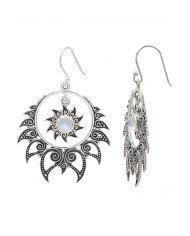 925 Sterling Silver Moonstone Dangle Earrings | Handmade Boho Chic Jewelry