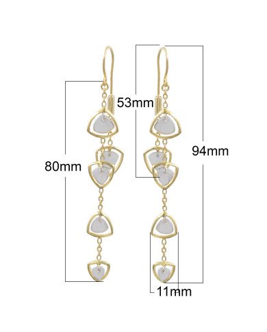 Two-Tone Brass Dangle Earrings | Handmade Jewelry for Women