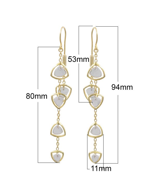 Two-Tone Brass Dangle Earrings | Handmade Jewelry for Women