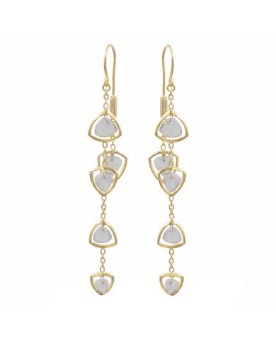 Two-Tone Brass Dangle Earrings | Handmade Jewelry for Women