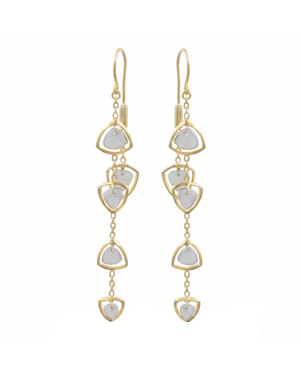 Two-Tone Brass Dangle Earrings | Handmade Jewelry for Women