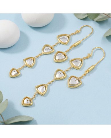 Two-Tone Brass Dangle Earrings | Handmade Jewelry for Women