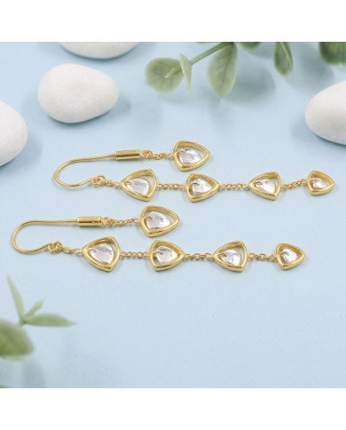 Two-Tone Brass Dangle Earrings | Handmade Jewelry for Women