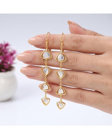 Two-Tone Brass Dangle Earrings | Handmade Jewelry for Women