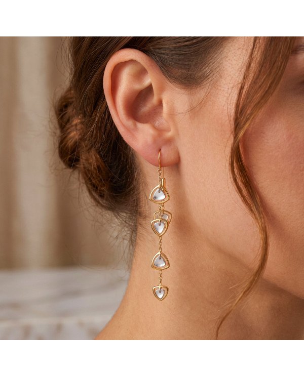 Two-Tone Brass Dangle Earrings | Handmade Jewelry for Women